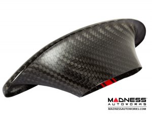 FIAT 500 ABARTH Headrest Inserts - Carbon Fiber (4pc set) - Red Racing Stripe w/ Scorpion 